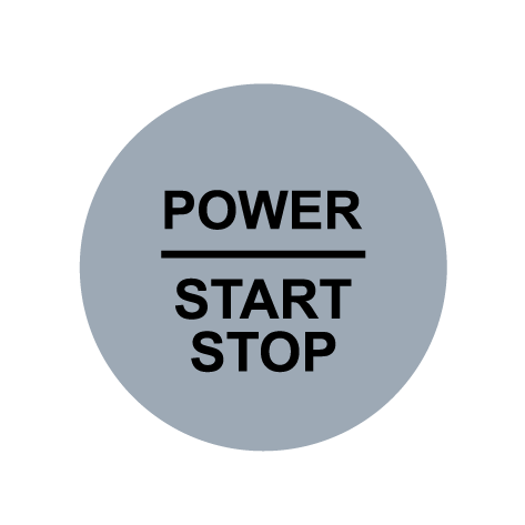 28mm ’Power Start Stop’ Ignition Button Gel Badge - Grey - Ignition Button Gel Badges