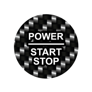 28mm ’Power Start Stop’ Ignition Button Gel Badge - Printed Carbon - Ignition Button Gel Badges