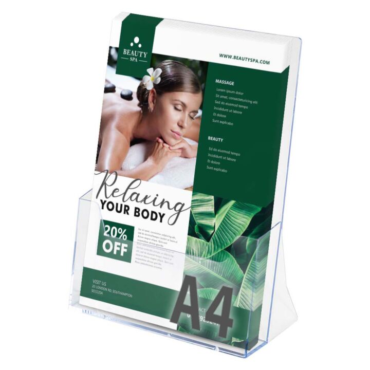 A4 Acrylic Desktop Flyer Holder - A5 flyer holder