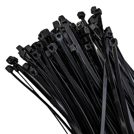 A bundle of black cable ties.