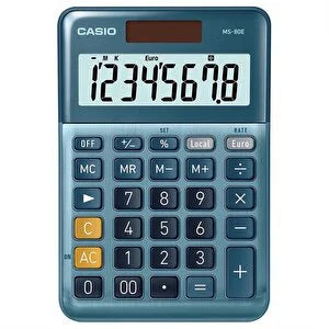Casio MS-80E 8-Digit Desk Calculator Blue