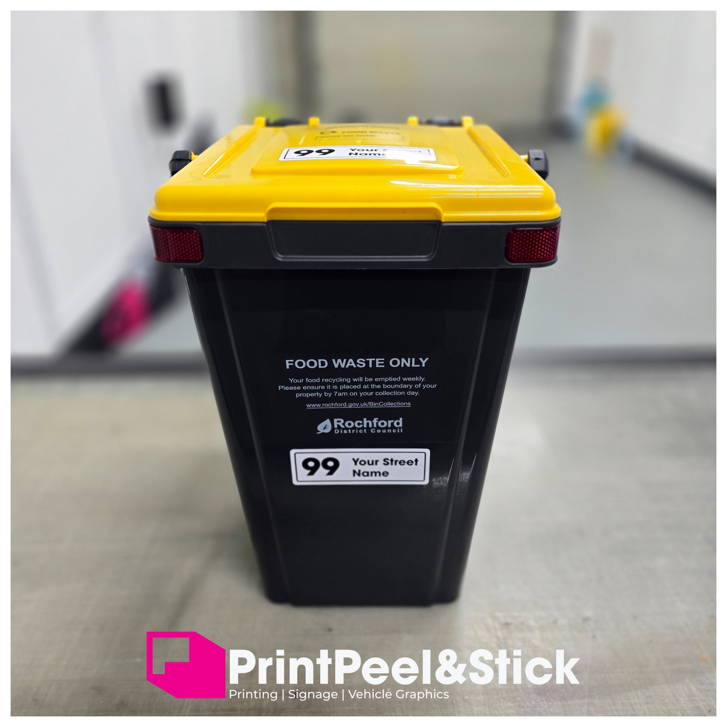 Waste Food Caddy Address Label Sticker (Set of 2)