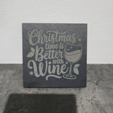 Christmas Wine Themed Engraved Slate Coasters