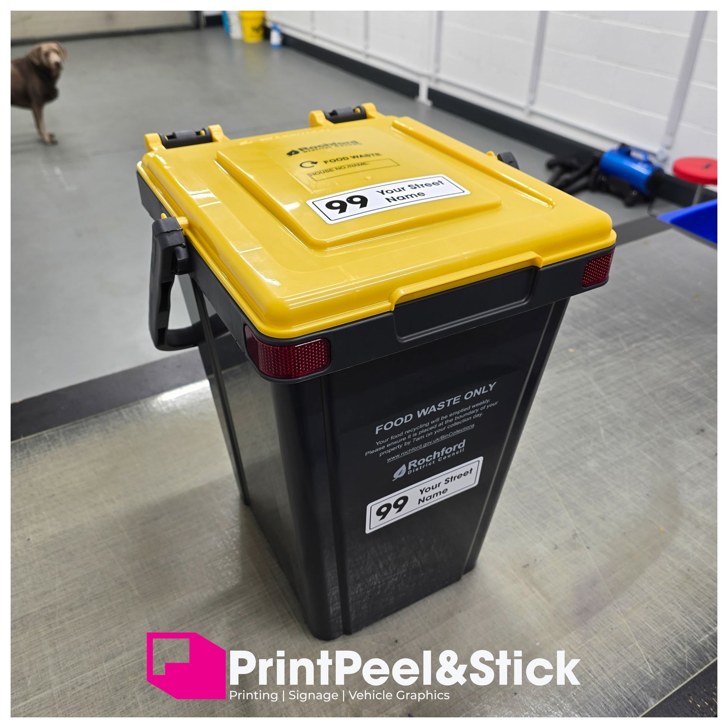 Waste Food Caddy Address Label Sticker (Set of 2)