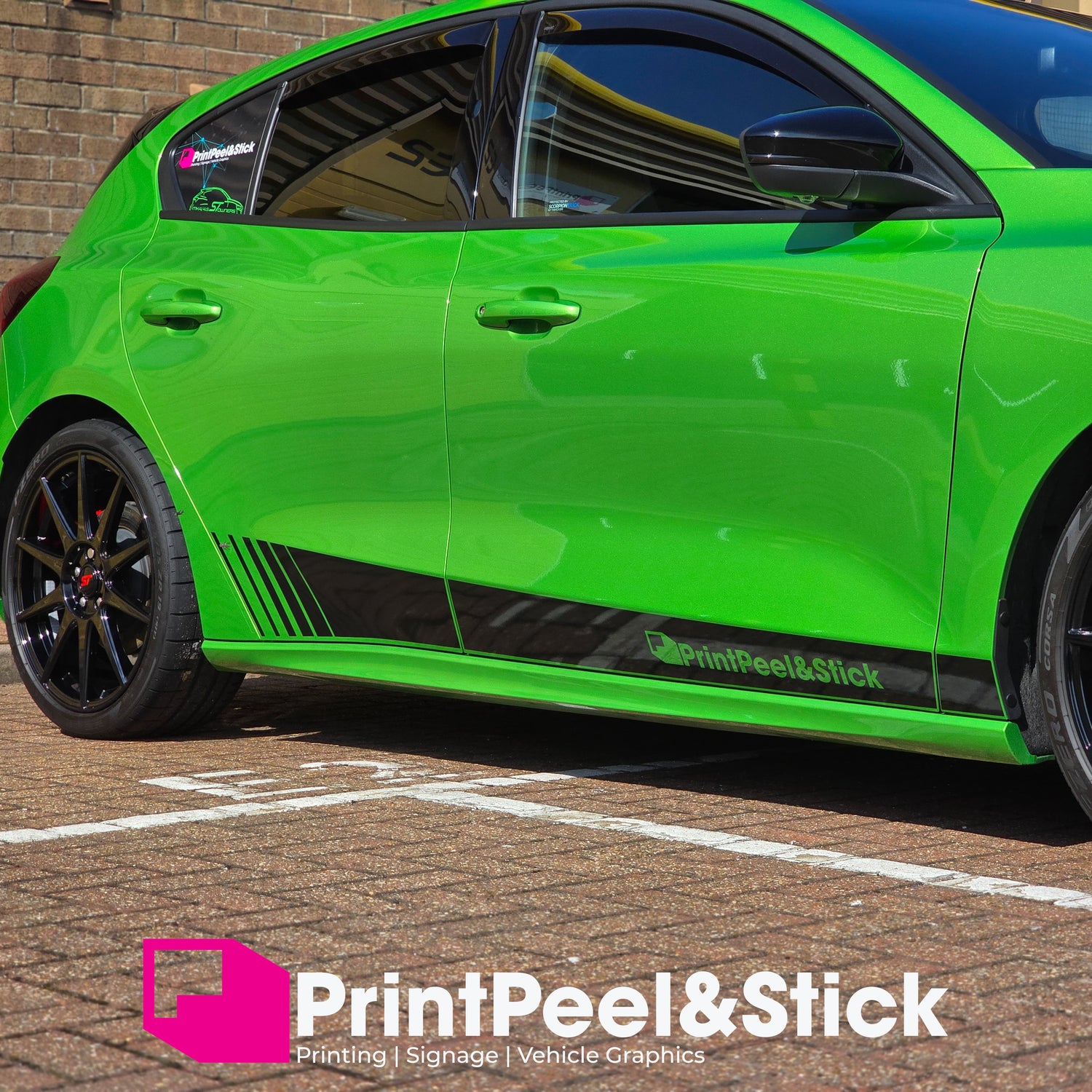 Mk4 Focus Lower Side Stripe Vinyl Decal Set - V2