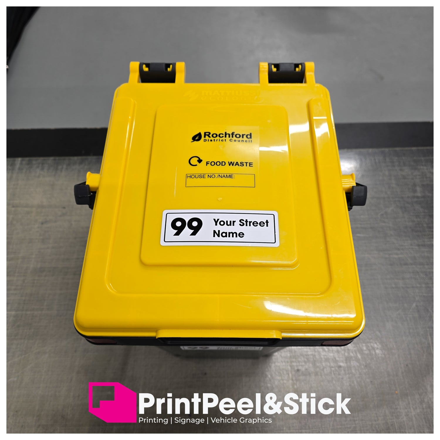 Waste Food Caddy Address Label Sticker (Set of 2)