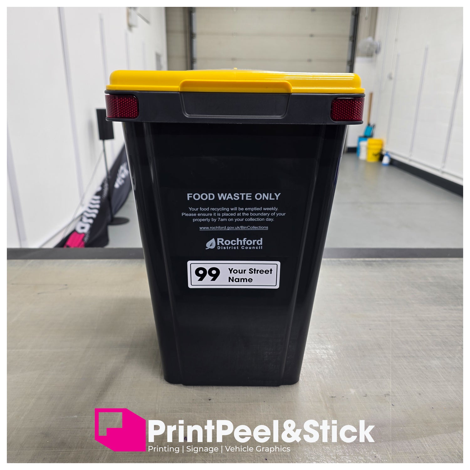 Waste Food Caddy Address Label Sticker (Set of 2)