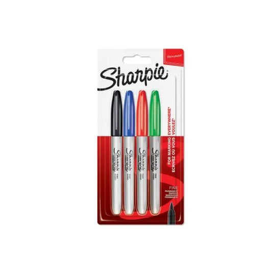 Sharpie Permanent Marker Pack of 4 - multi colour