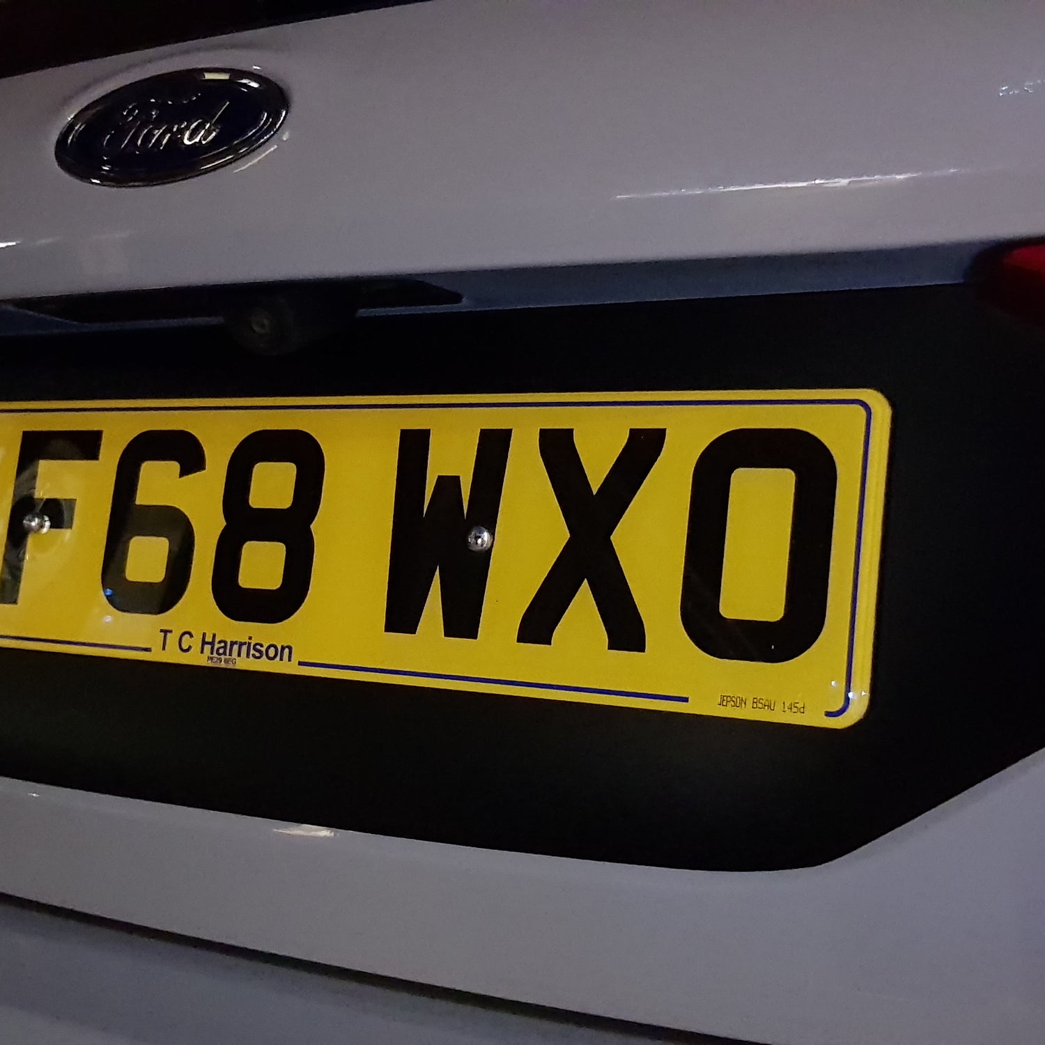 Fiesta Mk8 Rear Licence Plate vinyl Decal