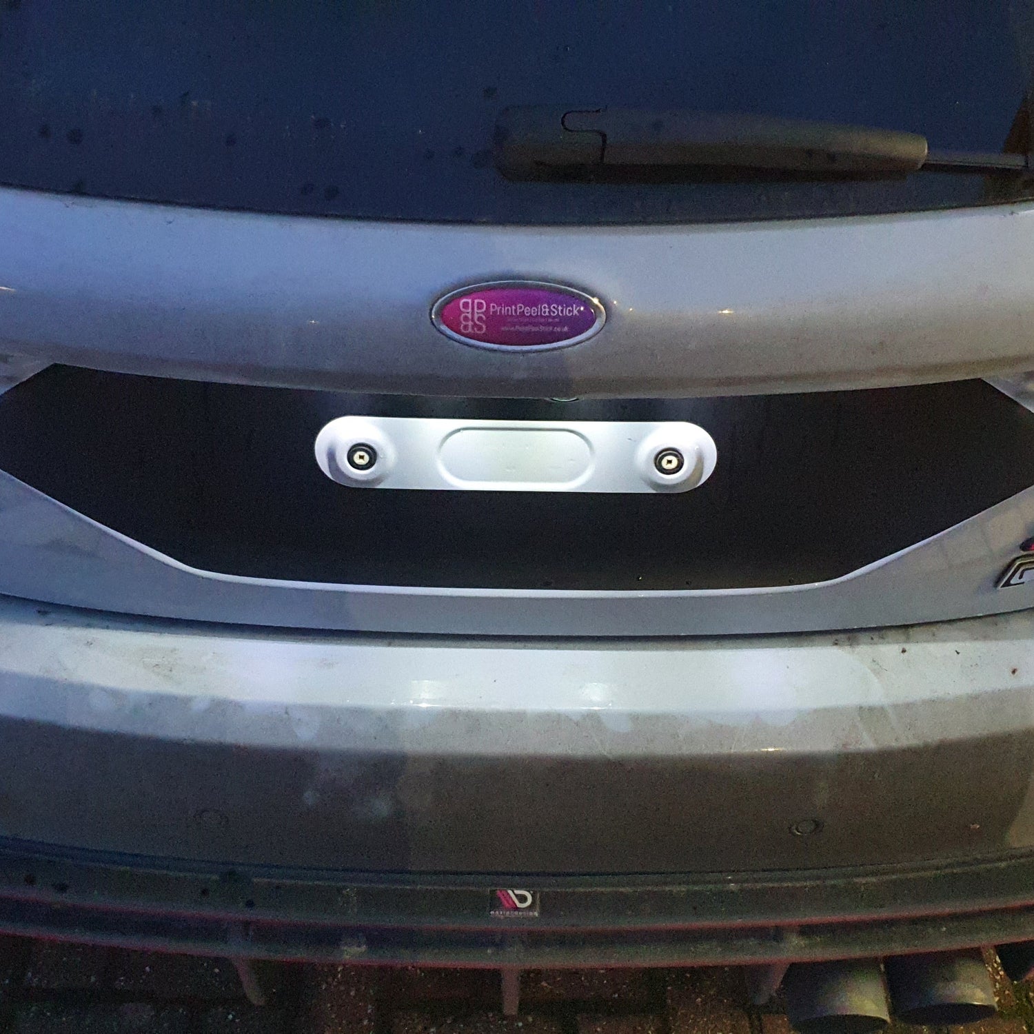 Fiesta Mk8 Extended Rear Licence Plate vinyl Decal