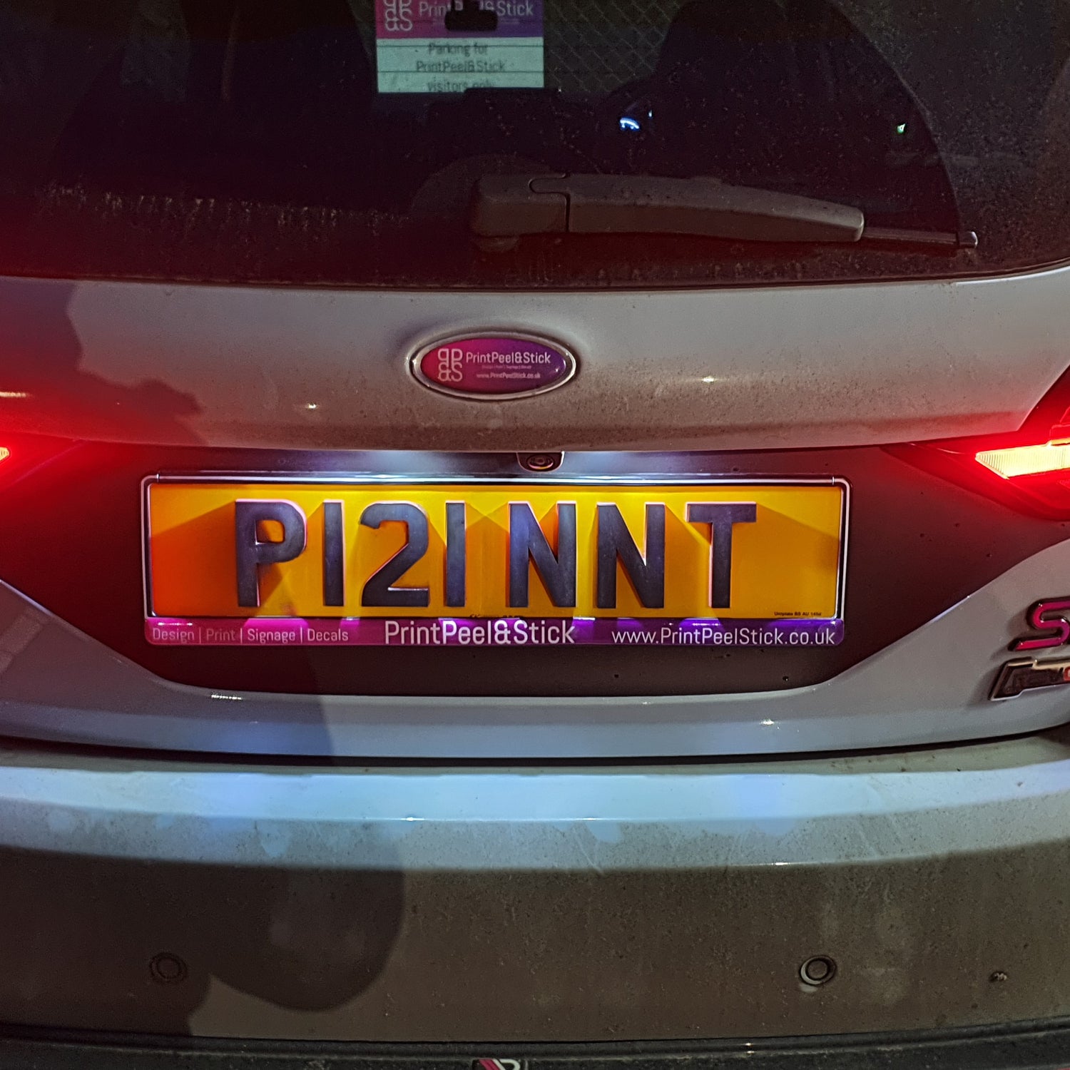 Fiesta Mk8 Extended Rear Licence Plate vinyl Decal