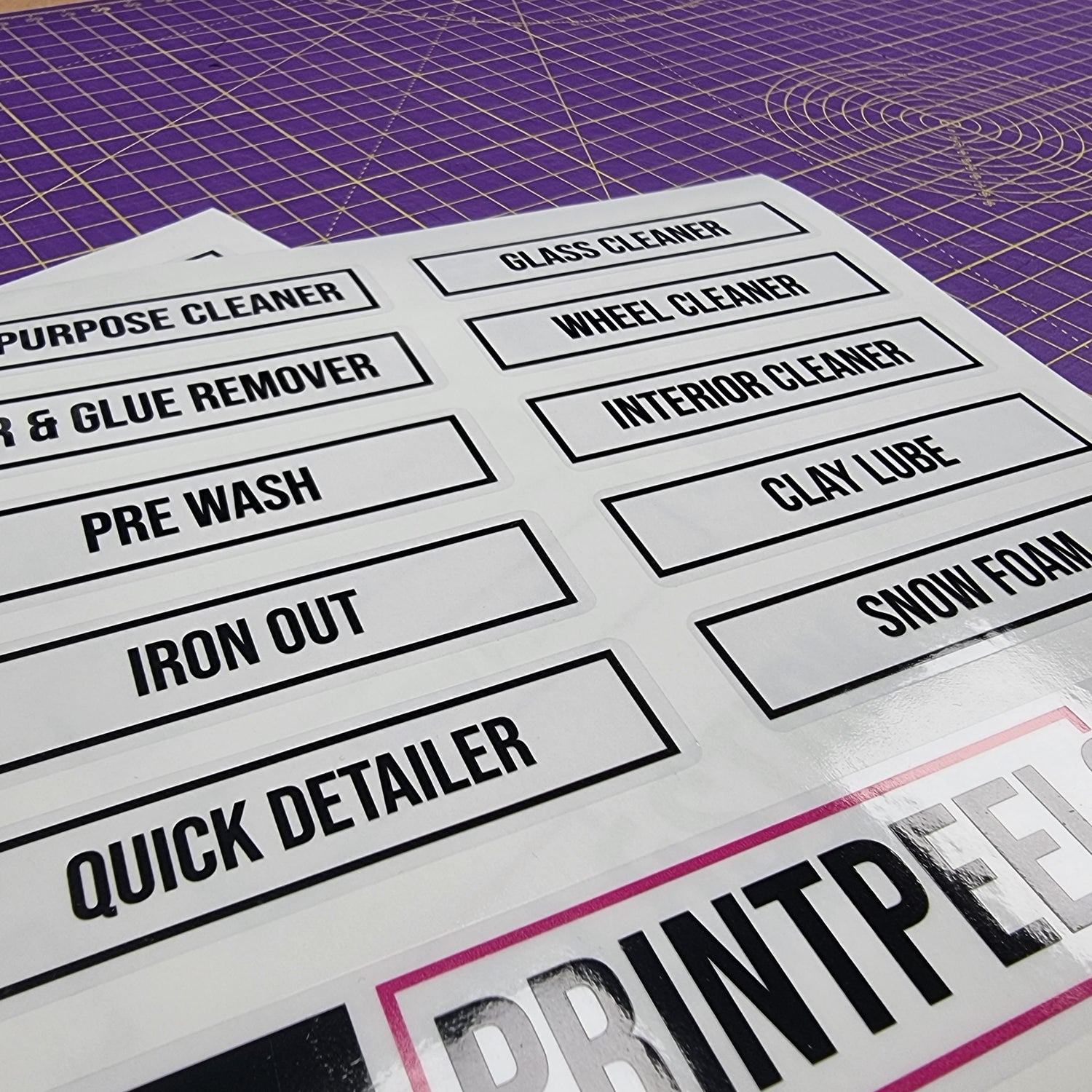 Vehicle Cleaning / Detailing Spray Bottle Label Set