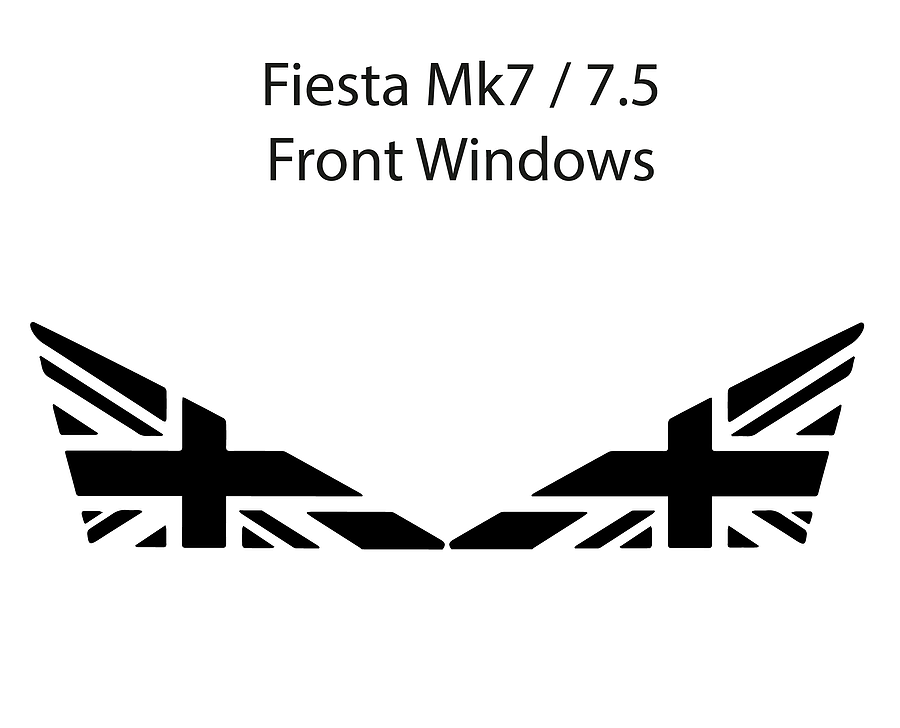 Mk7 / 7.5 Fiesta Union Jack Window Vinyl Decal Set