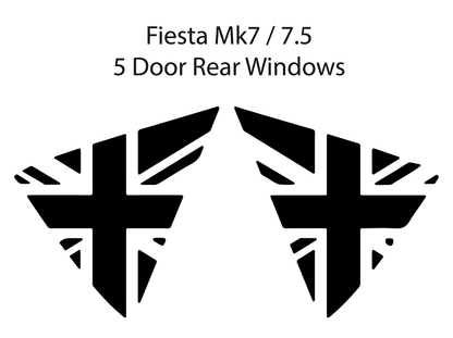 Mk7 / 7.5 Fiesta Union Jack Window Vinyl Decal Set