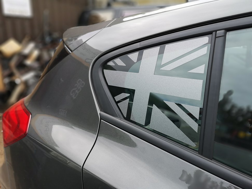 MK4 Focus Union Jack Rear Window Flag Decal Set (Pair)