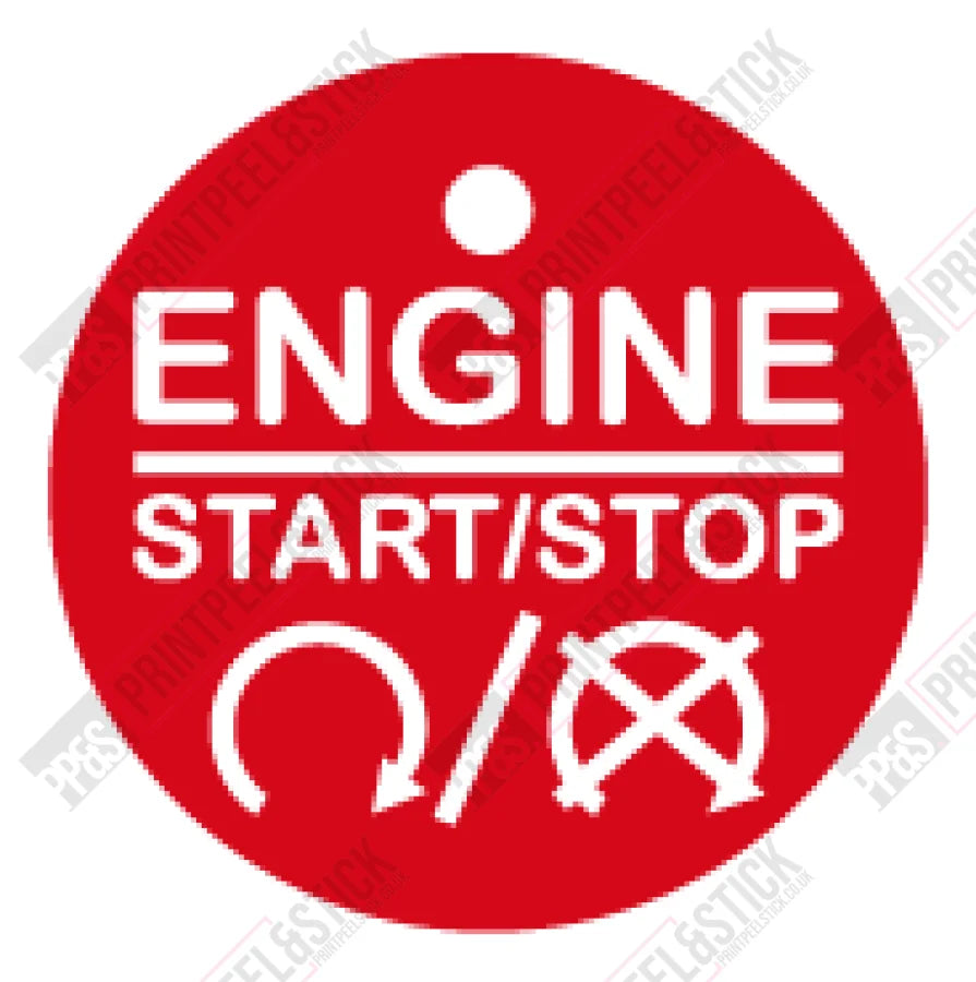 Start Engine Sticker 28mm Red