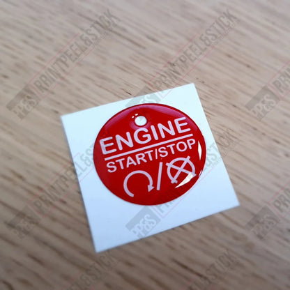 28Mm Red Engine Start Stop Button Gel Badge Ignition Badges