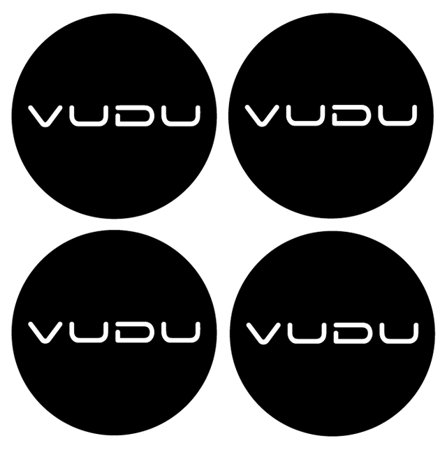 Wheel Centre Cap Gels (Set of 4) - VUDU Text - Centre Cap Gel Badges - VUDU