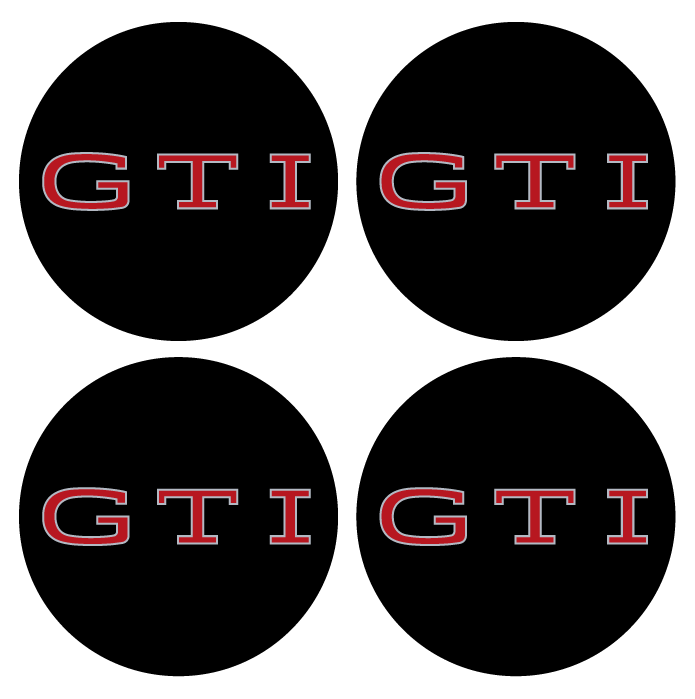 Wheel Centre Cap Gels (Set of 4) - GTI (Current Style) - Centre Cap Gel Badges - VW