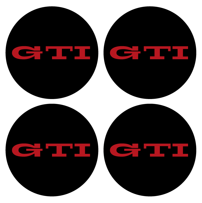 Wheel Centre Cap Gels (Set of 4) - GTI (Old Style) - Centre Cap Gel Badges - VW