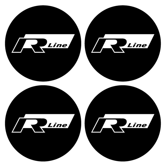 Wheel Centre Cap Gels (Set of 4) - VW R Line - Centre Cap Gel Badges - VW