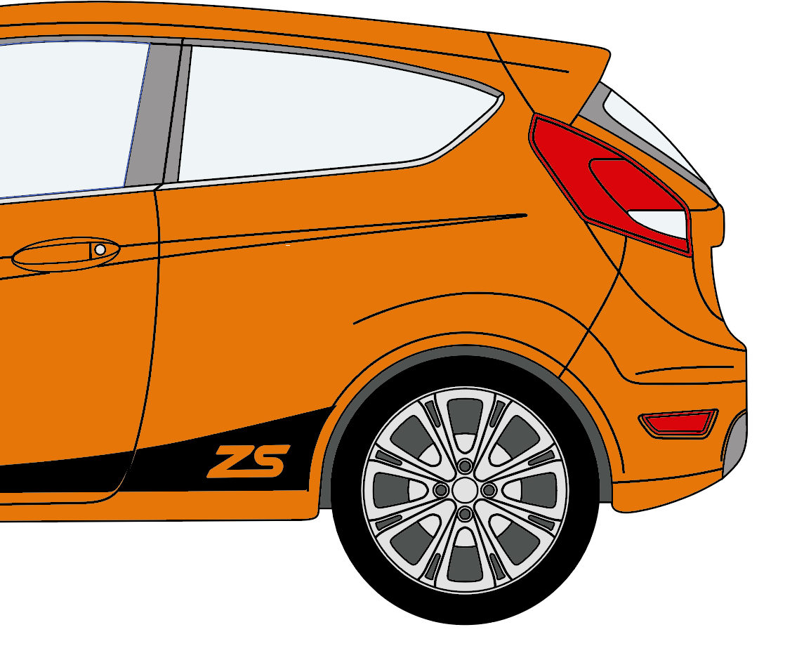 Mk7 & 7.5 Fiesta Lower Side Stripe Decal Set