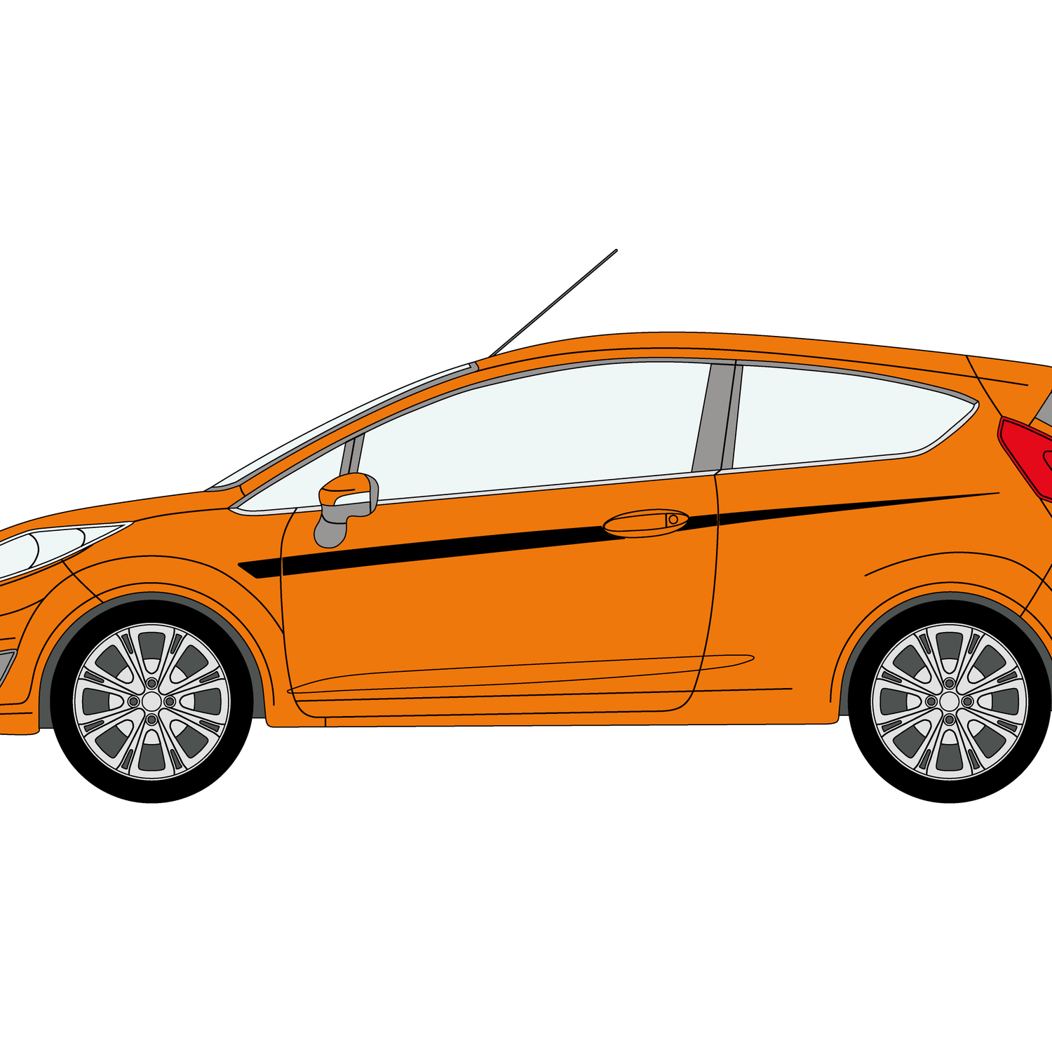 Mk7 & 7.5 Fiesta Upper Side Stripe Decal Set