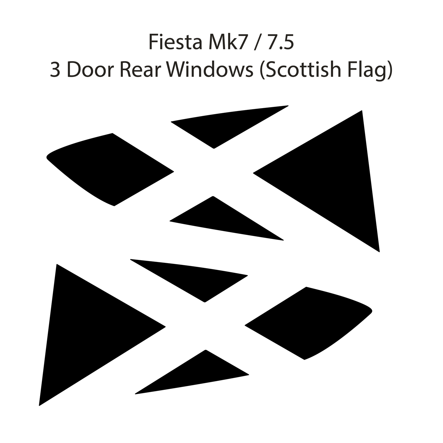 Mk7 / 7.5 Fiesta Scotland Flag Window Vinyl Decal Set