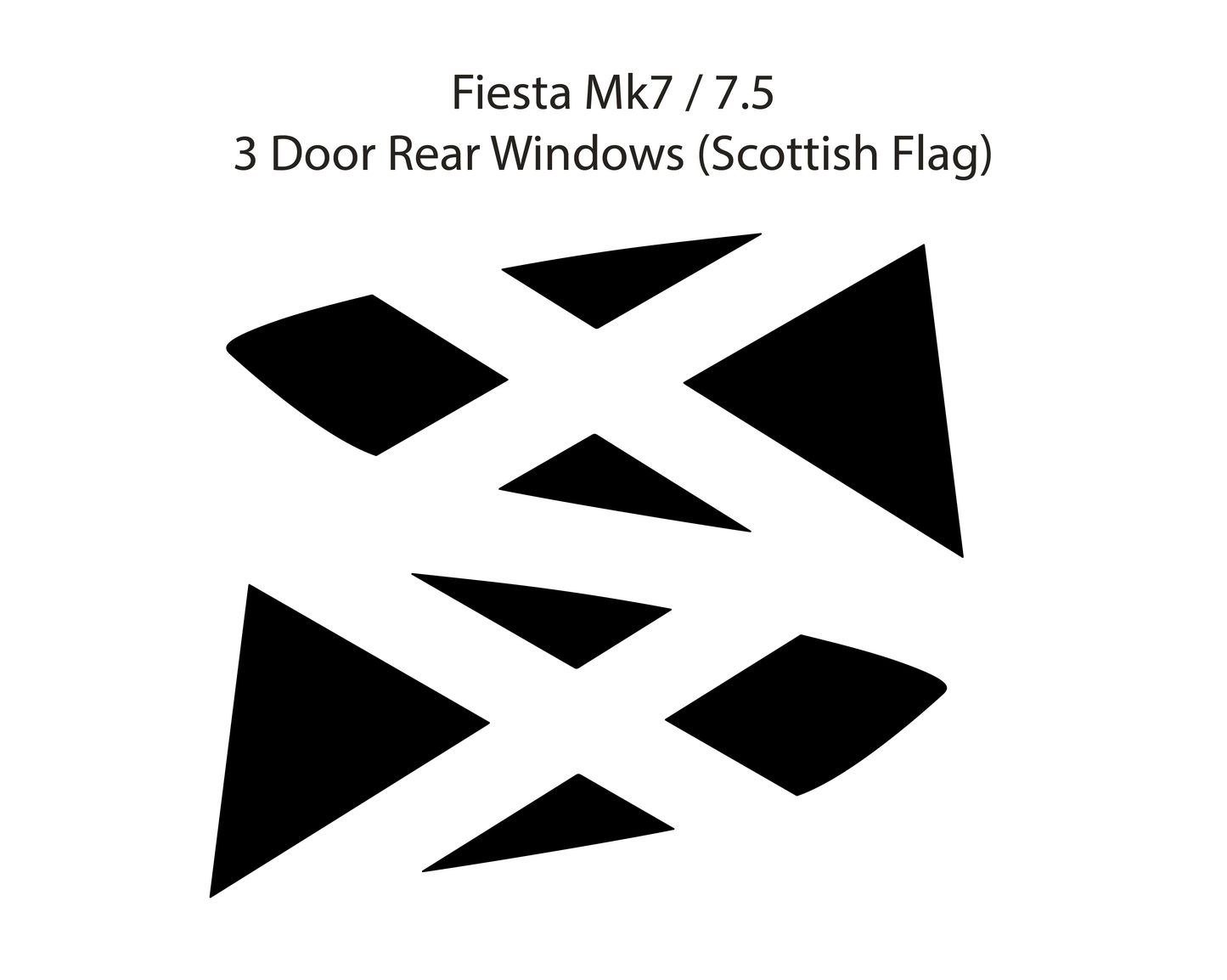 Mk7 / 7.5 Fiesta Scotland Flag Window Vinyl Decal Set