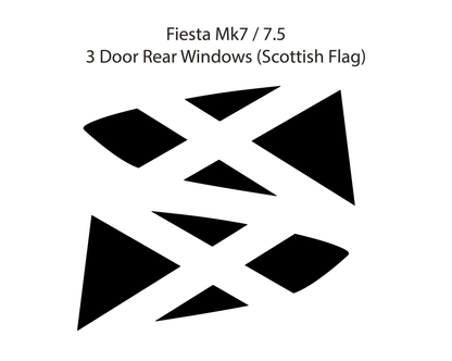 Mk7 / 7.5 Fiesta Scotland Flag Window Vinyl Decal Set