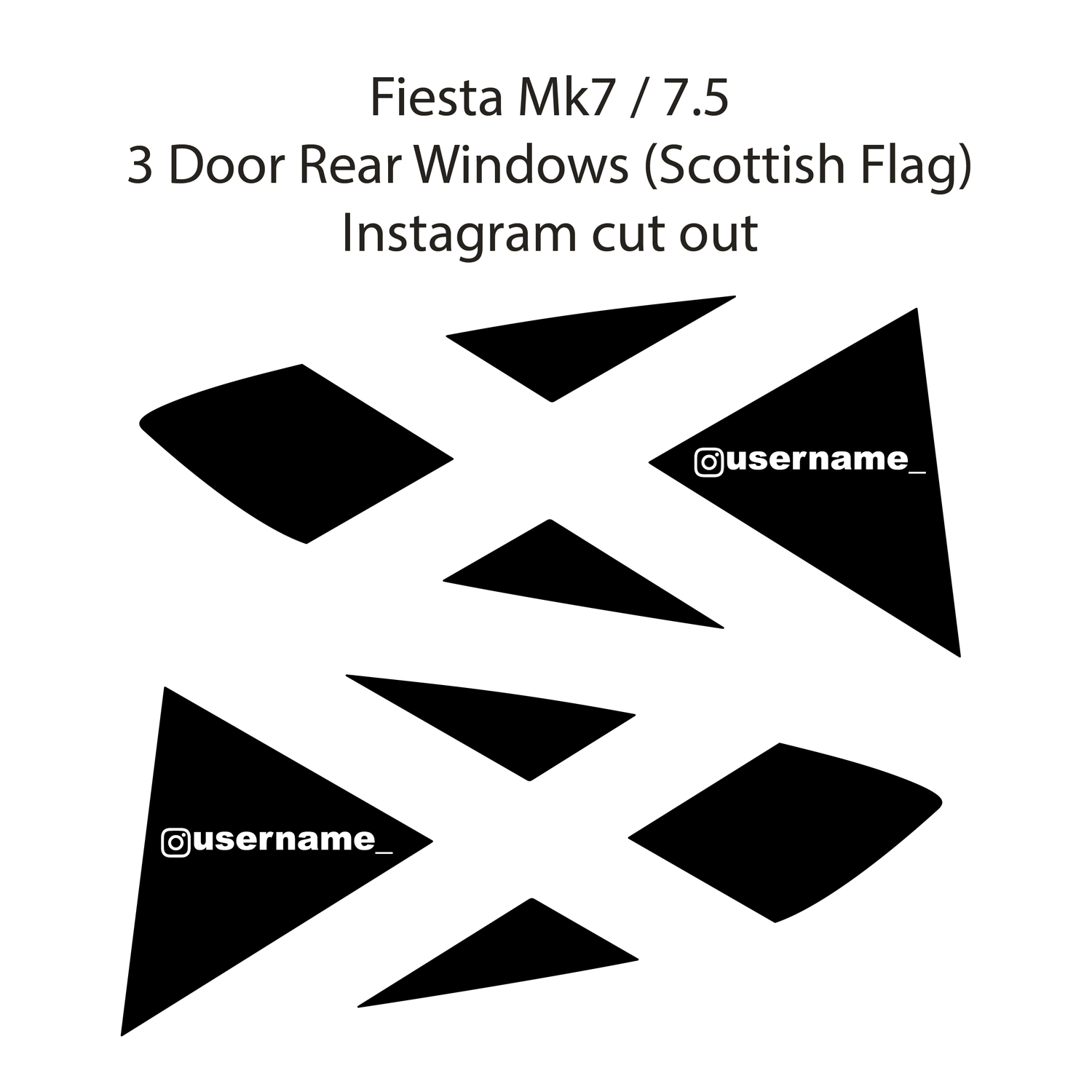 Mk7 / 7.5 Fiesta Scotland Flag Window Vinyl Decal Set