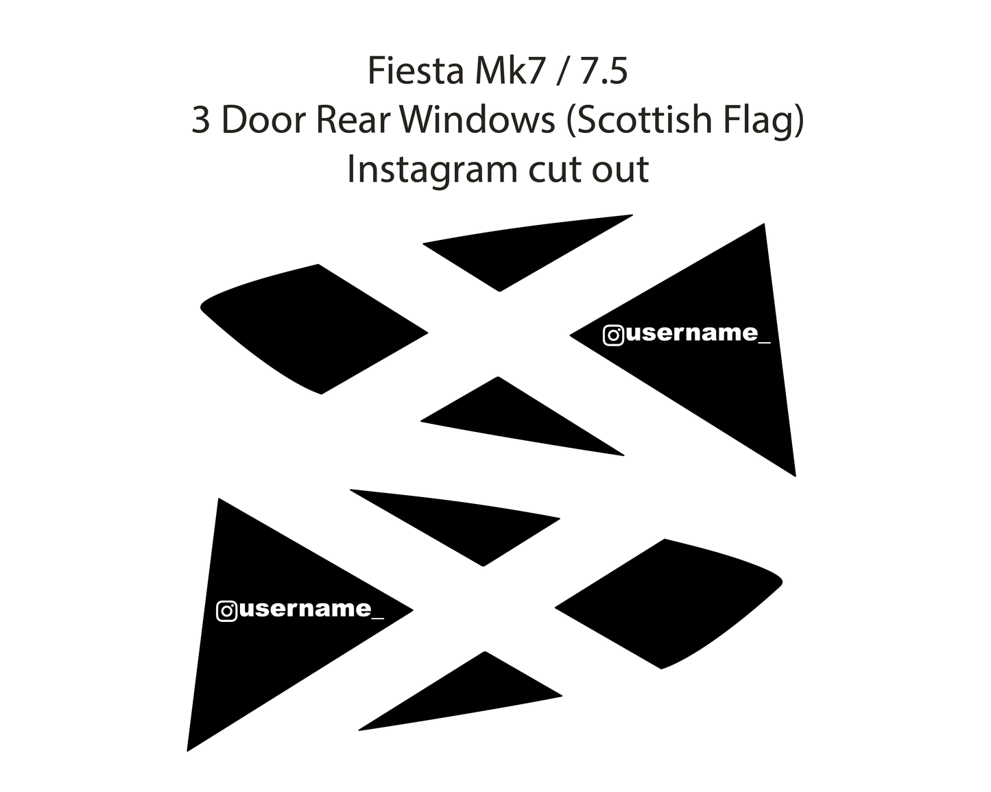 Mk7 / 7.5 Fiesta Scotland Flag Window Vinyl Decal Set