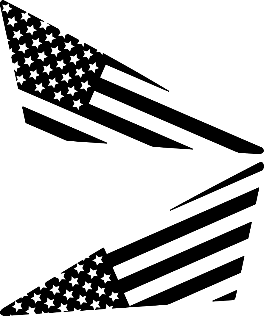 Mk8 Fiesta American Flag Window Vinyl Decal Set