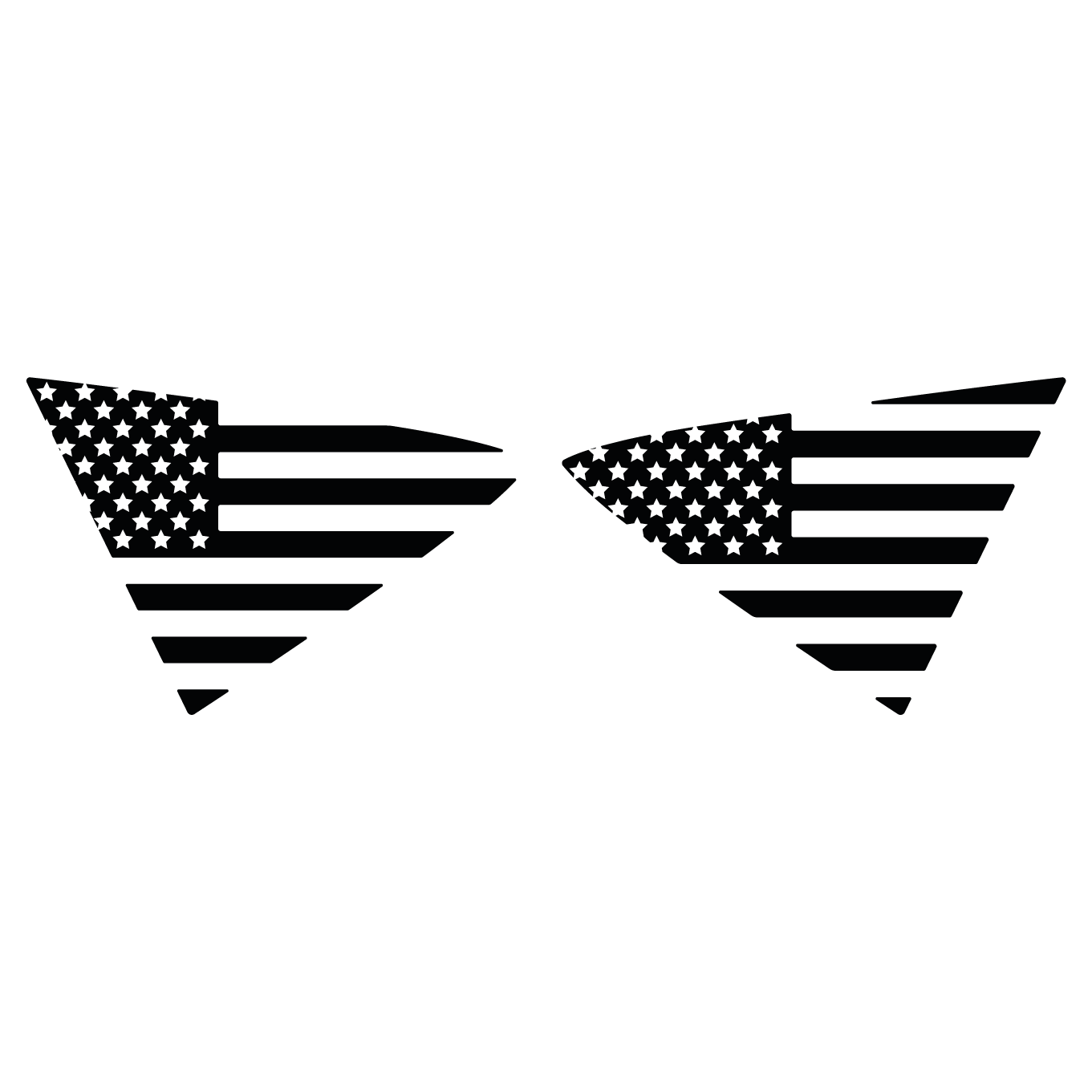 Mk8 Fiesta American Flag Window Vinyl Decal Set