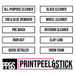 Vehicle Cleaning / Detailing Spray Bottle Label Set