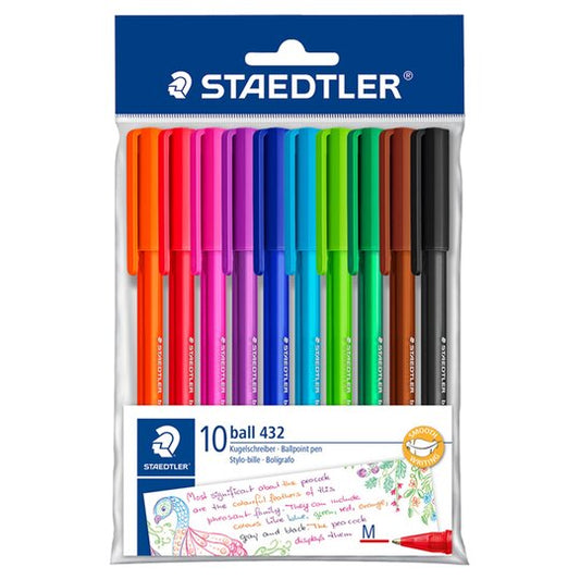 Staedtler Rainbow Ball Pens 10 Pack