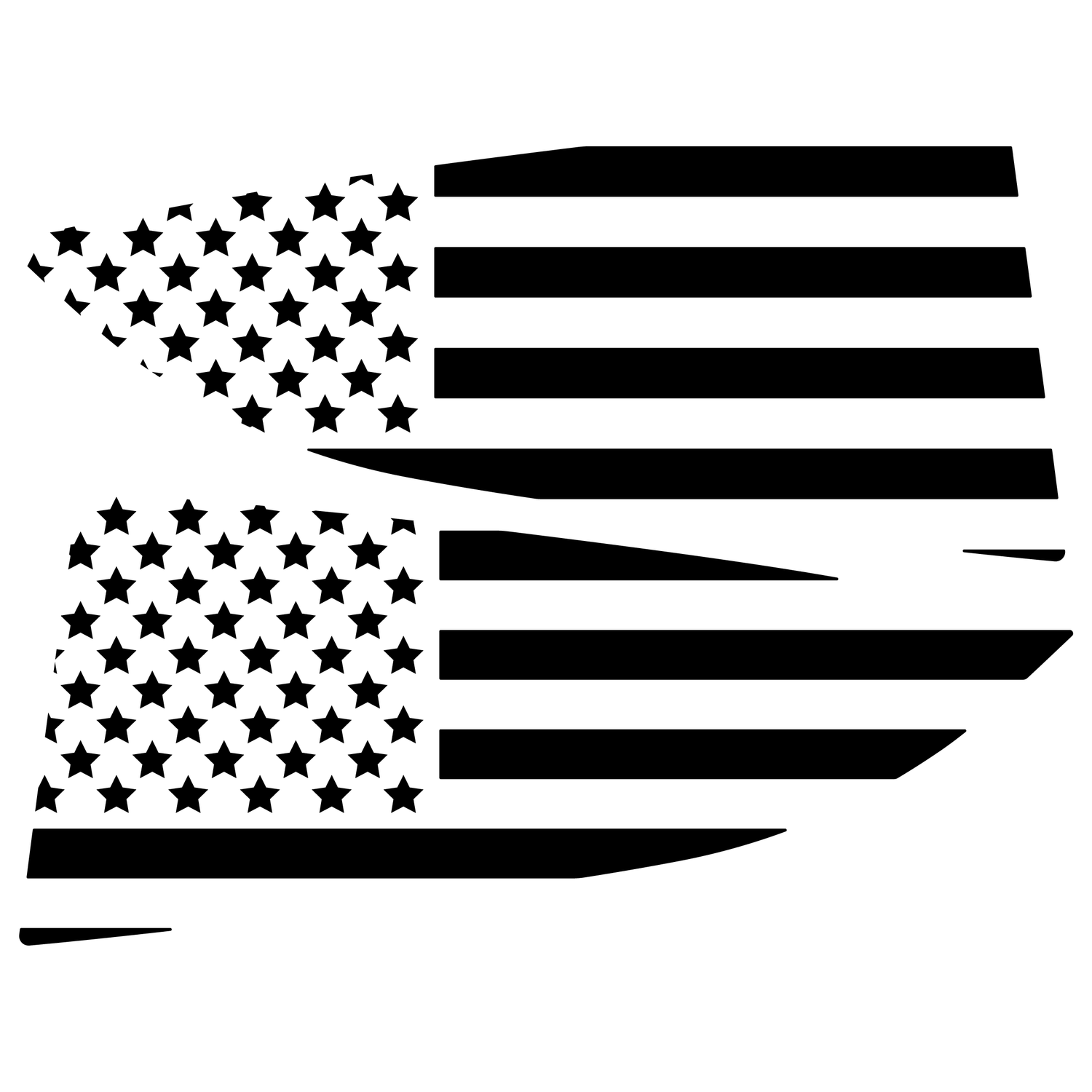 Mk8 Fiesta American Flag Window Vinyl Decal Set