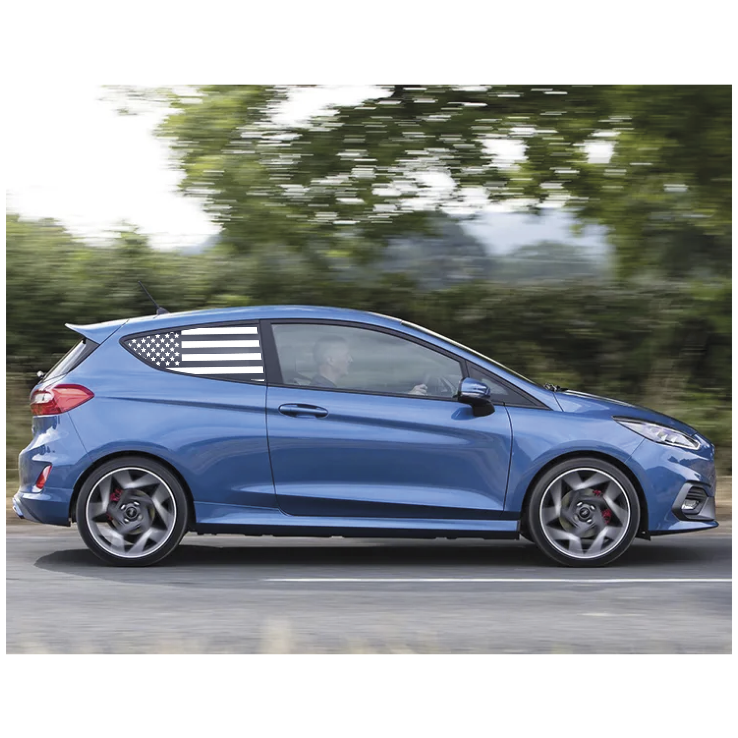 Mk8 Fiesta American Flag Window Vinyl Decal Set